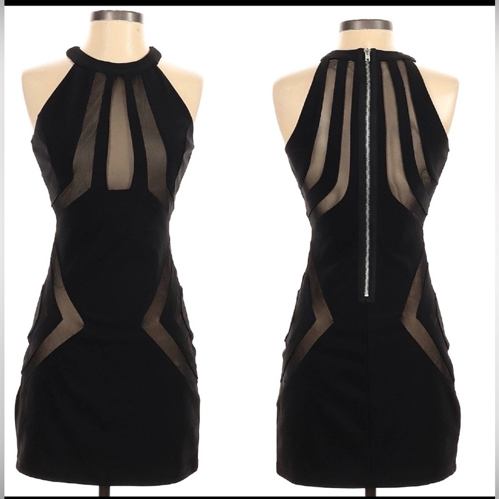 Honey And Rosie Mesh Insert Classy Black Dress Size Medium